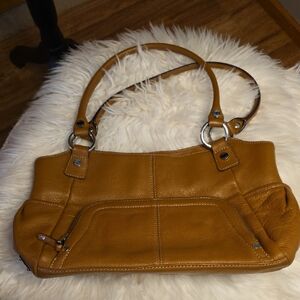 Tignanello Tan Leather Shoulder Bag